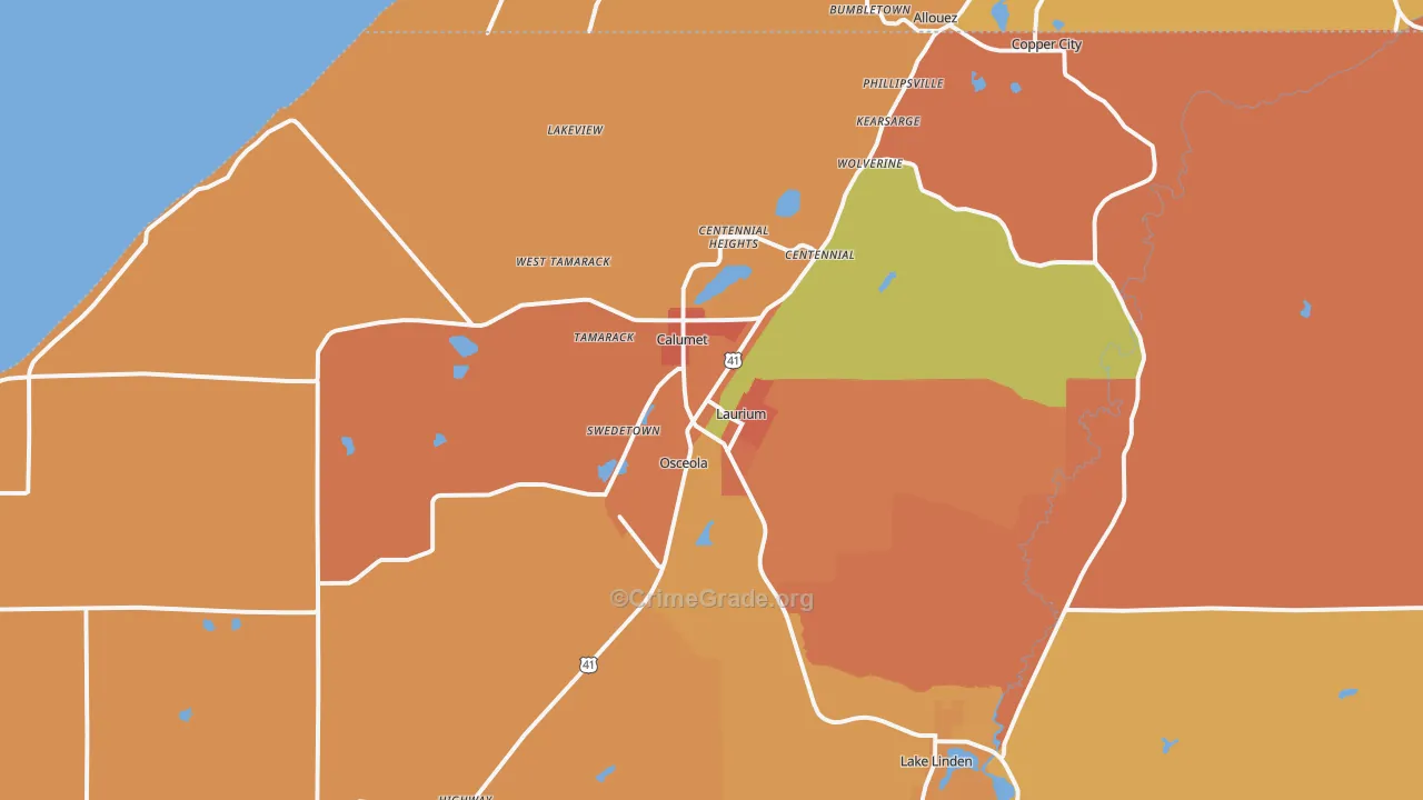 49913, MI Map of Theft Rates