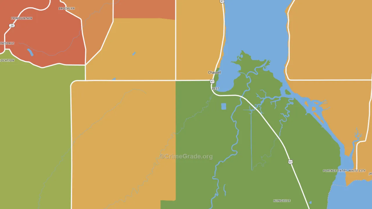 49916, MI Map of Theft Rates