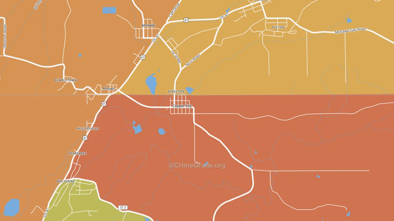 49917, MI Map of Theft Rates