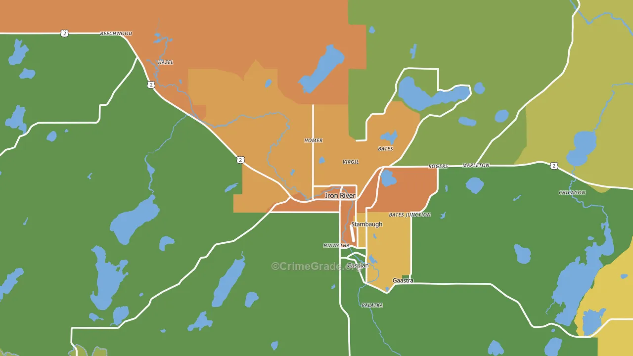 49935, MI Map of Theft Rates