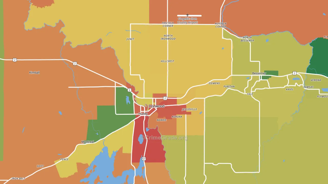 49938, MI Map of Theft Rates