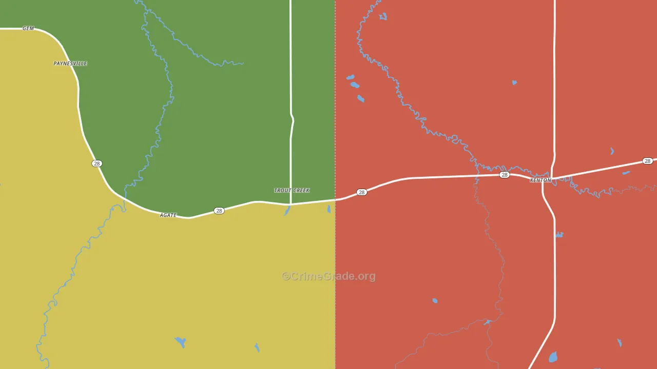 49967, MI Map of Theft Rates