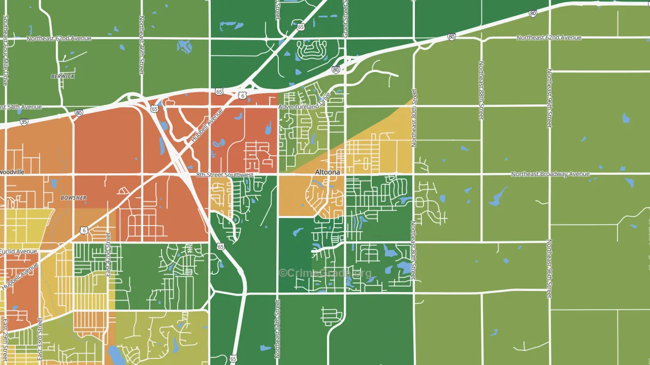 50009, IA Map of Theft Rates