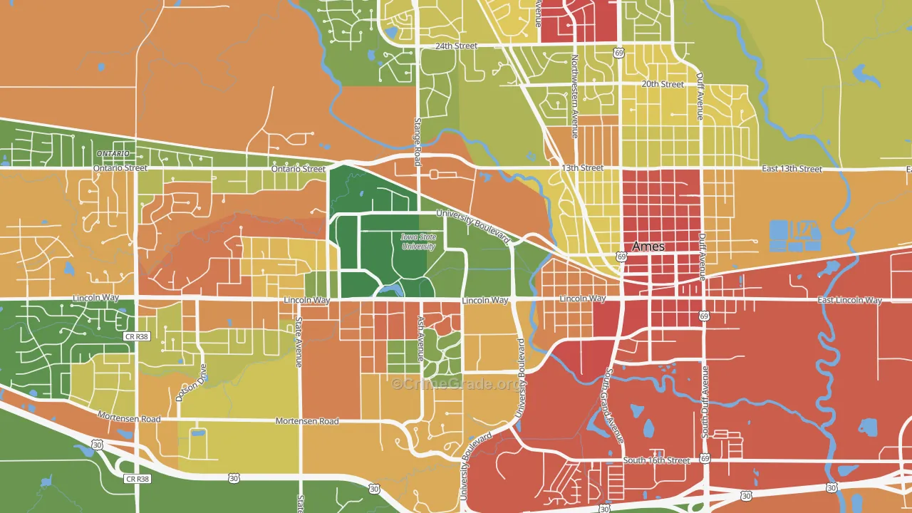50011, IA Map of Theft Rates