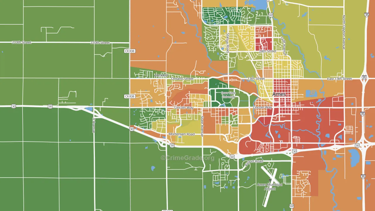 50014, IA Map of Theft Rates
