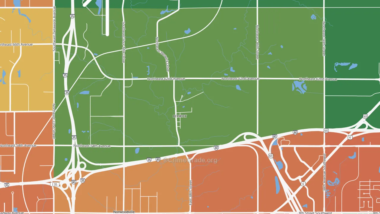 50032, IA Map of Theft Rates