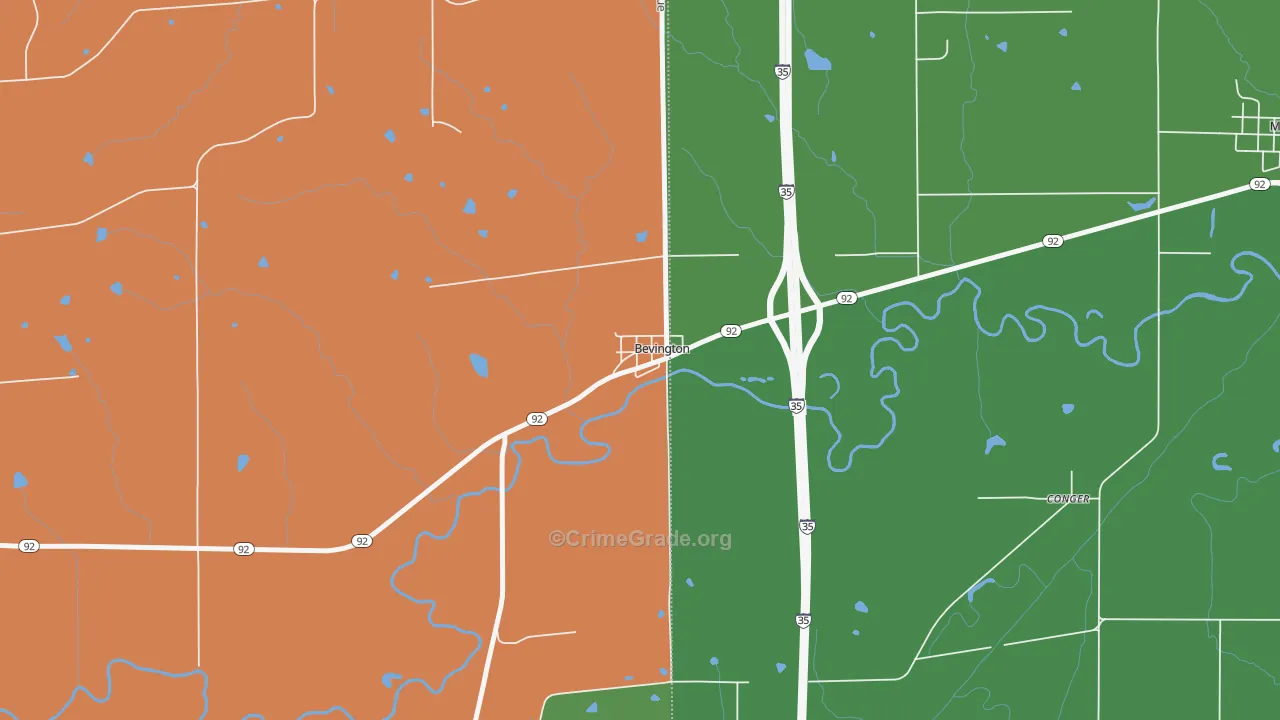 50033, IA Map of Theft Rates
