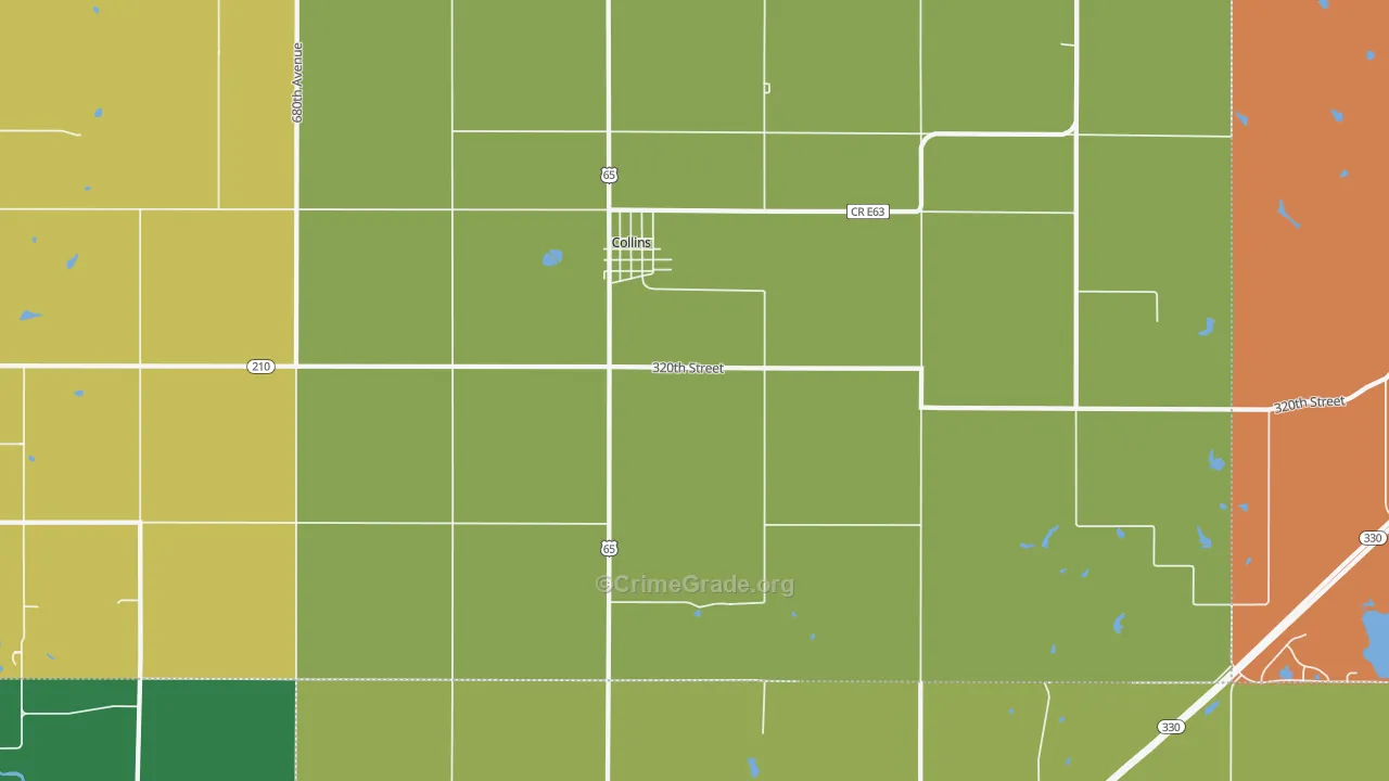 50055, IA Map of Theft Rates
