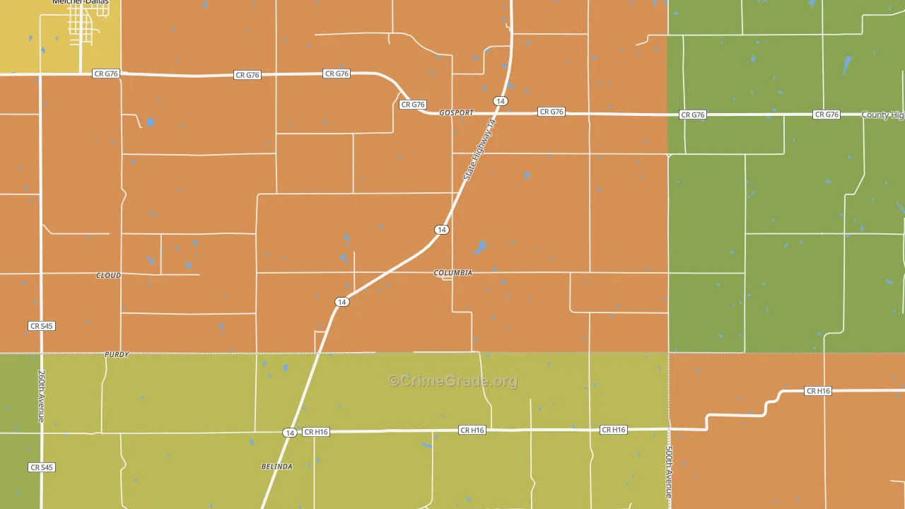 50057, IA Map of Theft Rates