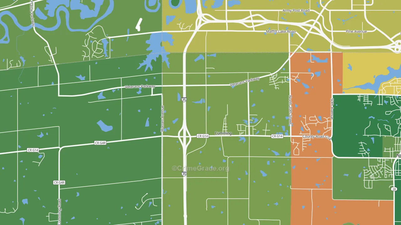 50061, IA Map of Theft Rates