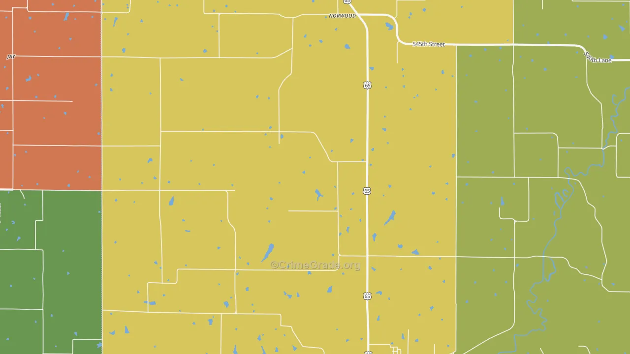 50151, IA Map of Theft Rates