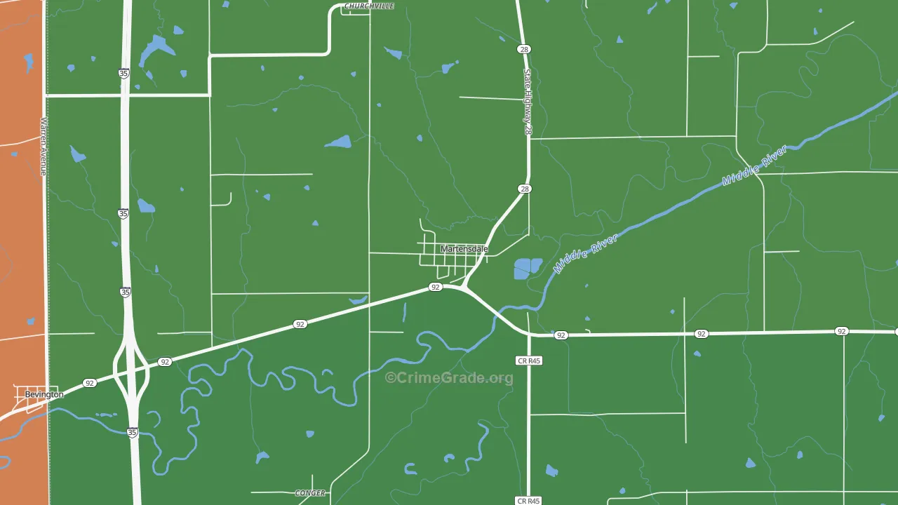 50160, IA Map of Theft Rates