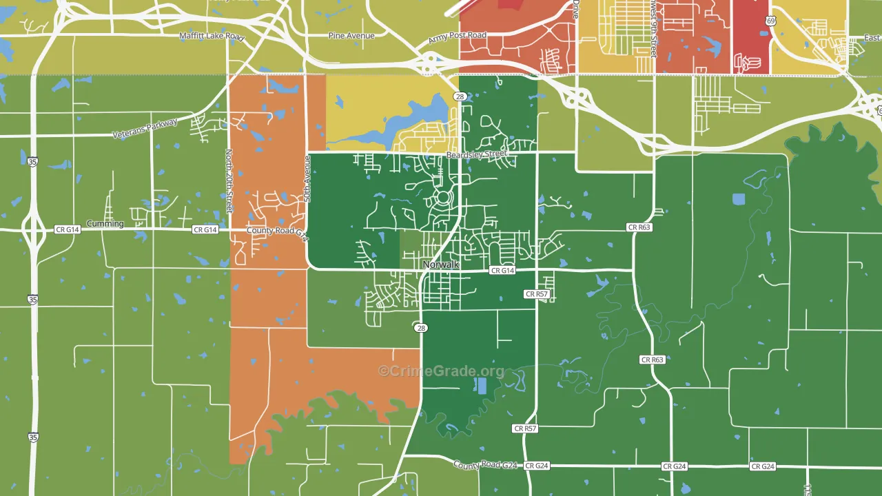 50211, IA Map of Theft Rates