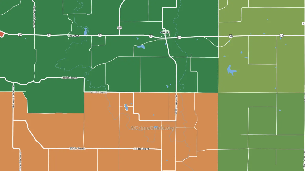 50254, IA Map of Theft Rates