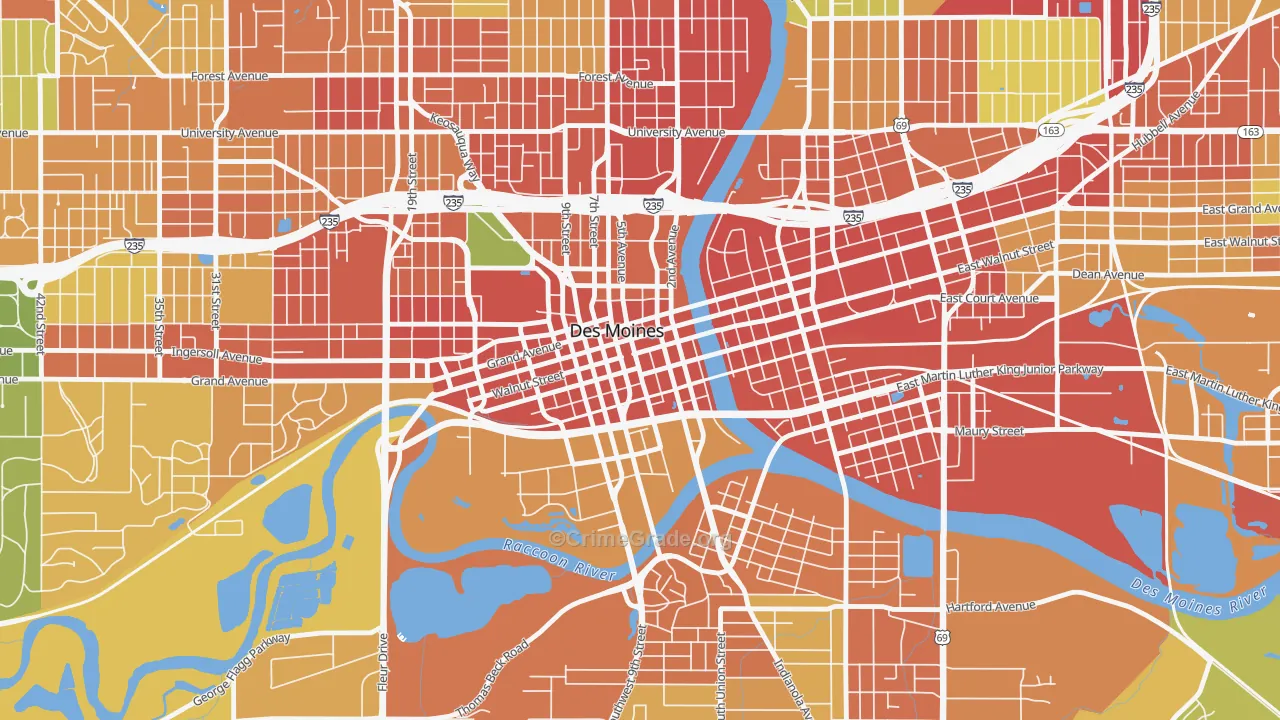50309, IA Map of Theft Rates