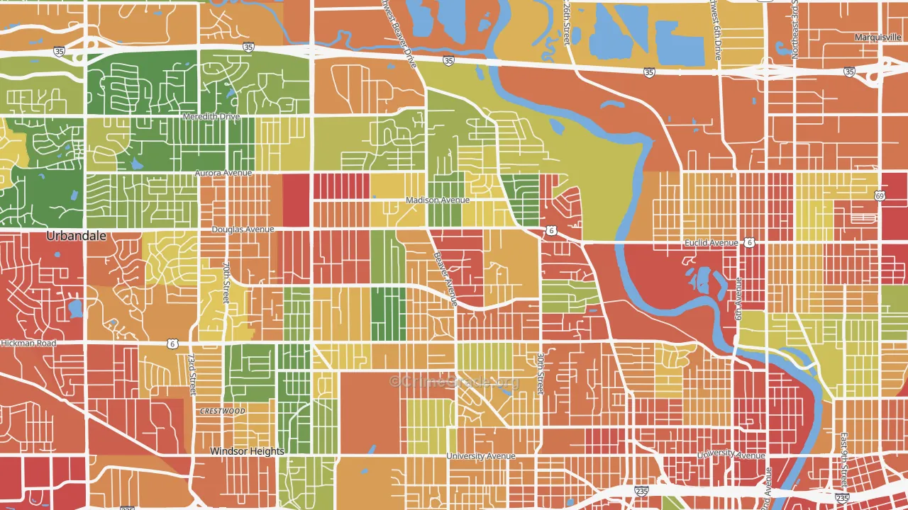 50310, IA Map of Theft Rates