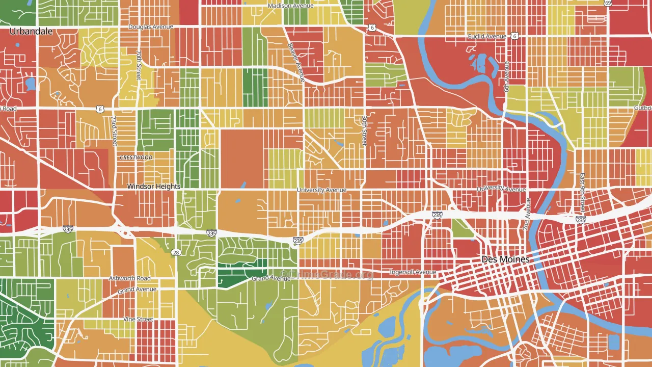50311, IA Map of Theft Rates