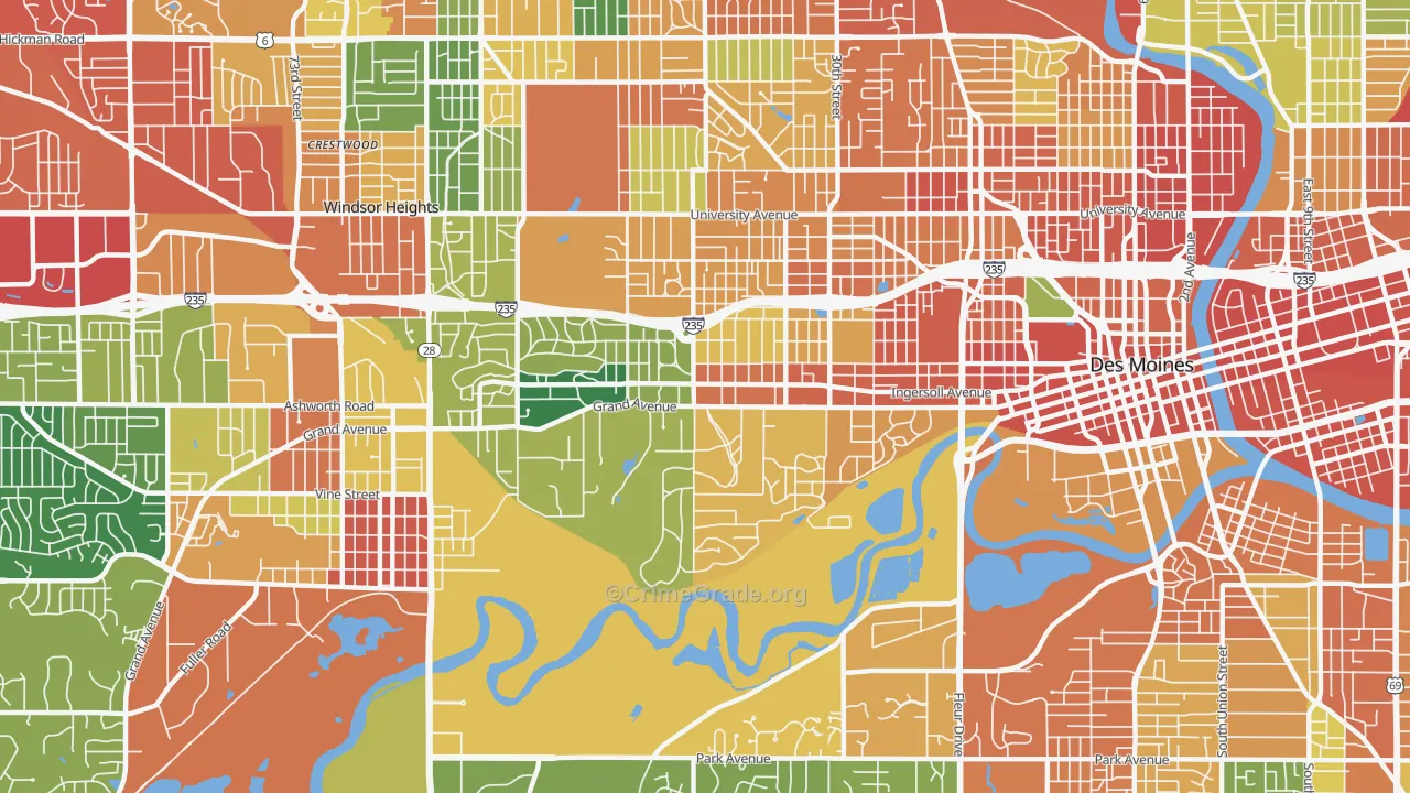 50312, IA Map of Theft Rates