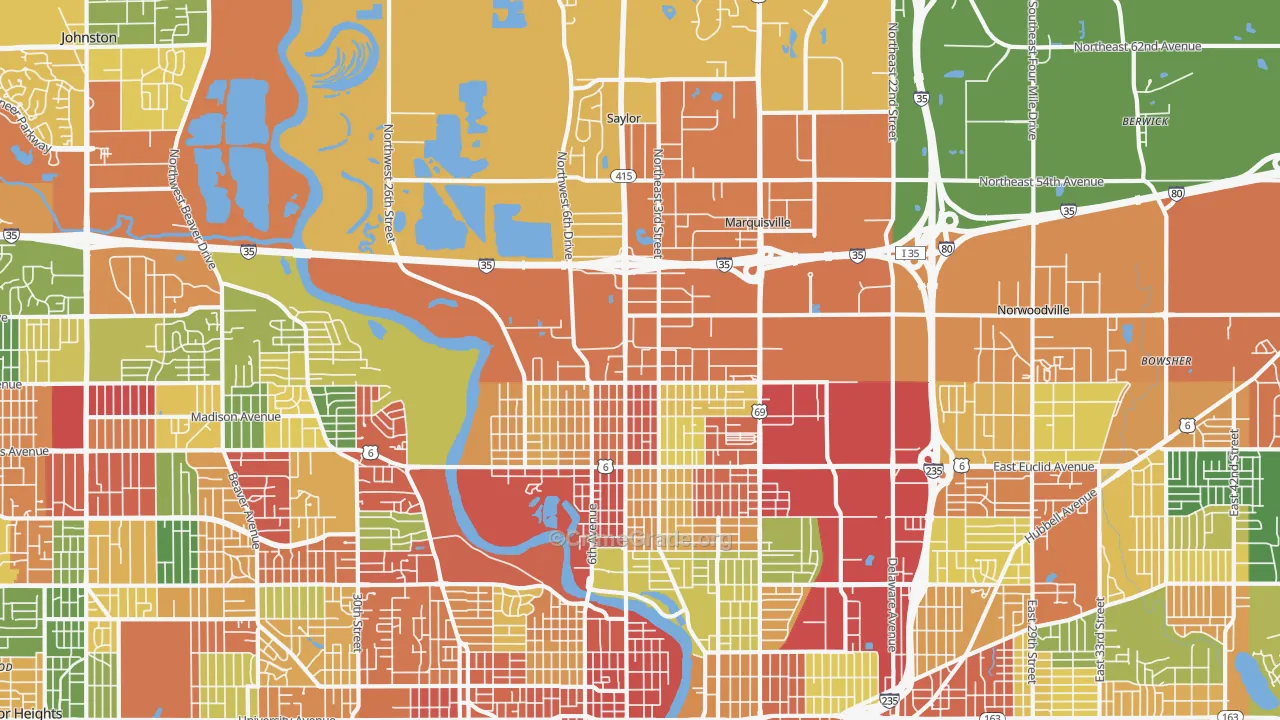 50313, IA Map of Theft Rates