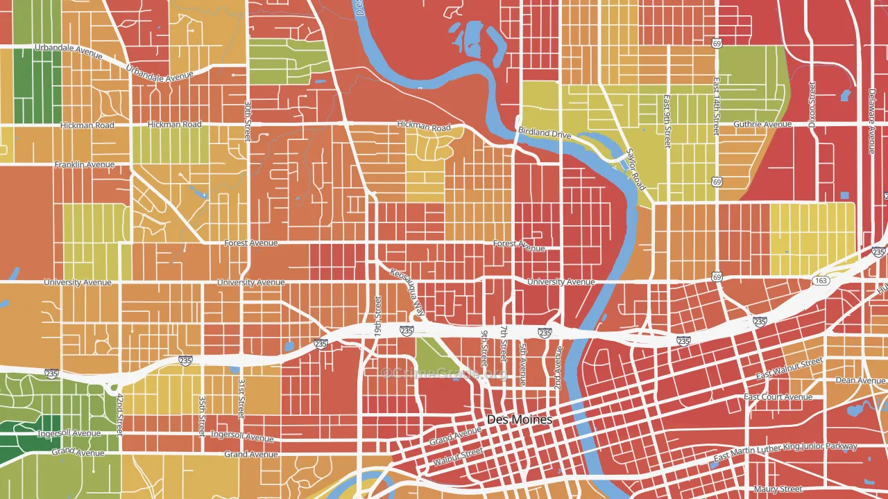 50314, IA Map of Theft Rates