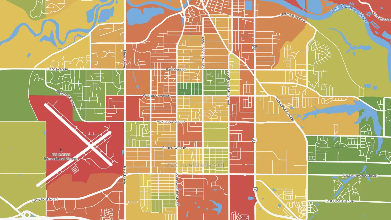 50315, IA Map of Theft Rates