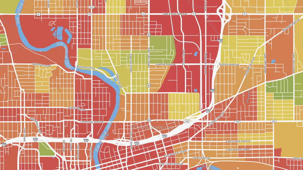 50316, IA Map of Theft Rates