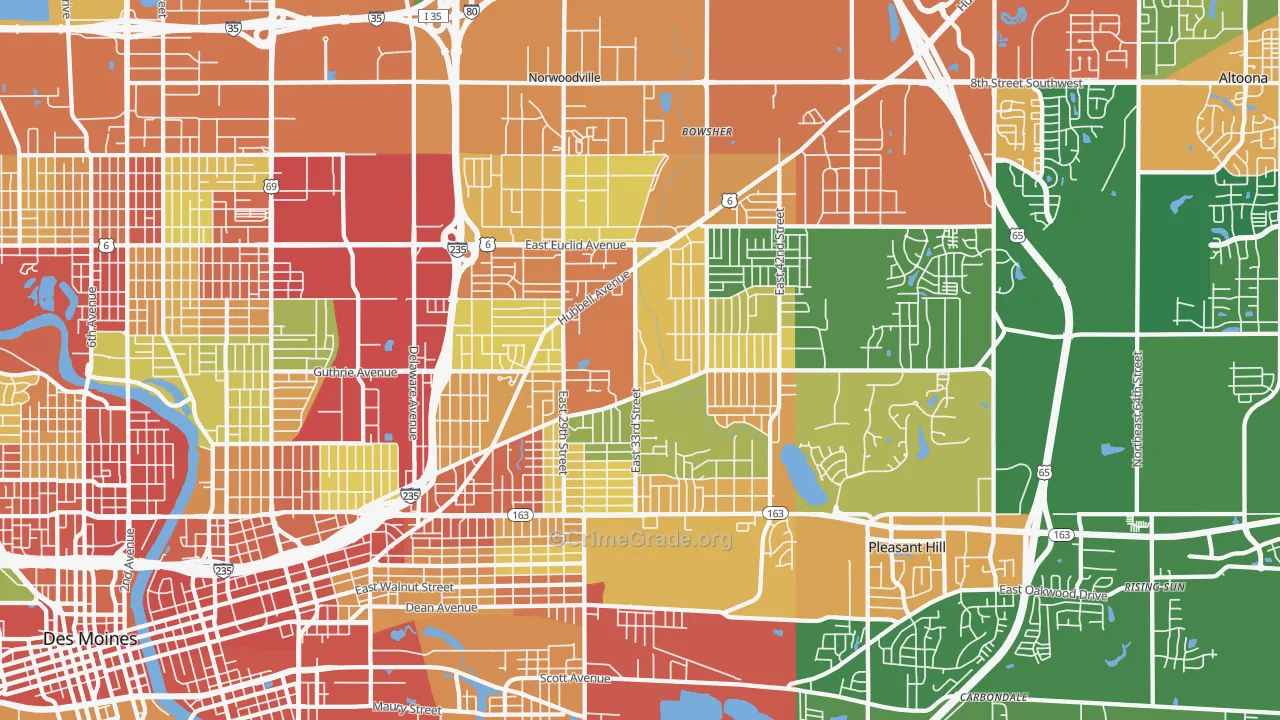 50317, IA Map of Theft Rates