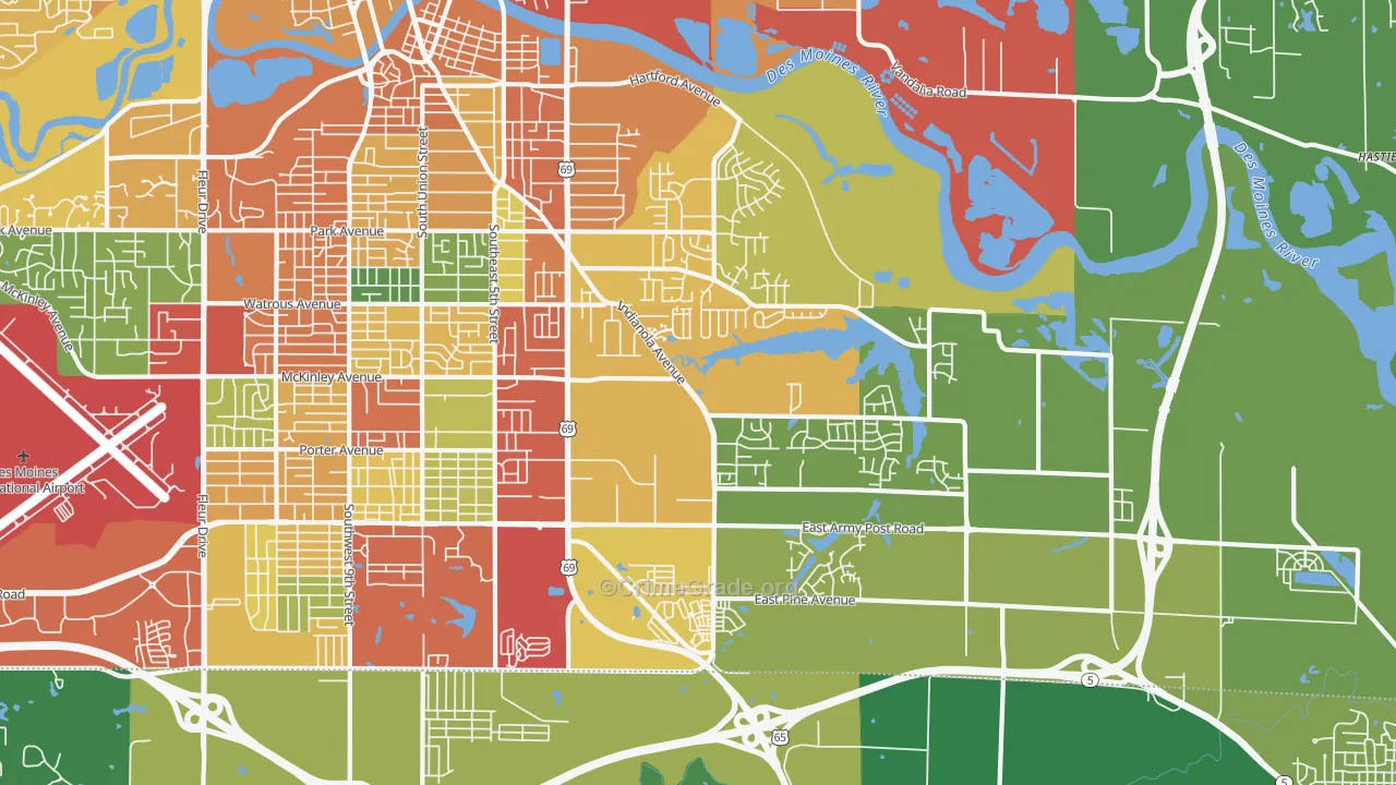 50320, IA Map of Theft Rates