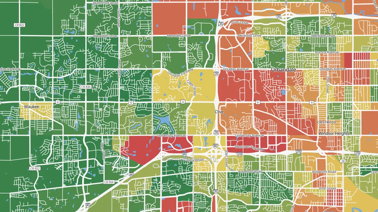 50325, IA Map of Theft Rates