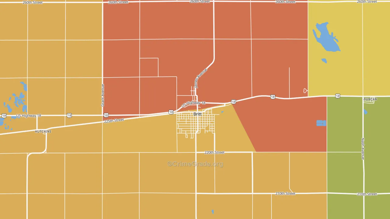 50423, IA Map of Theft Rates