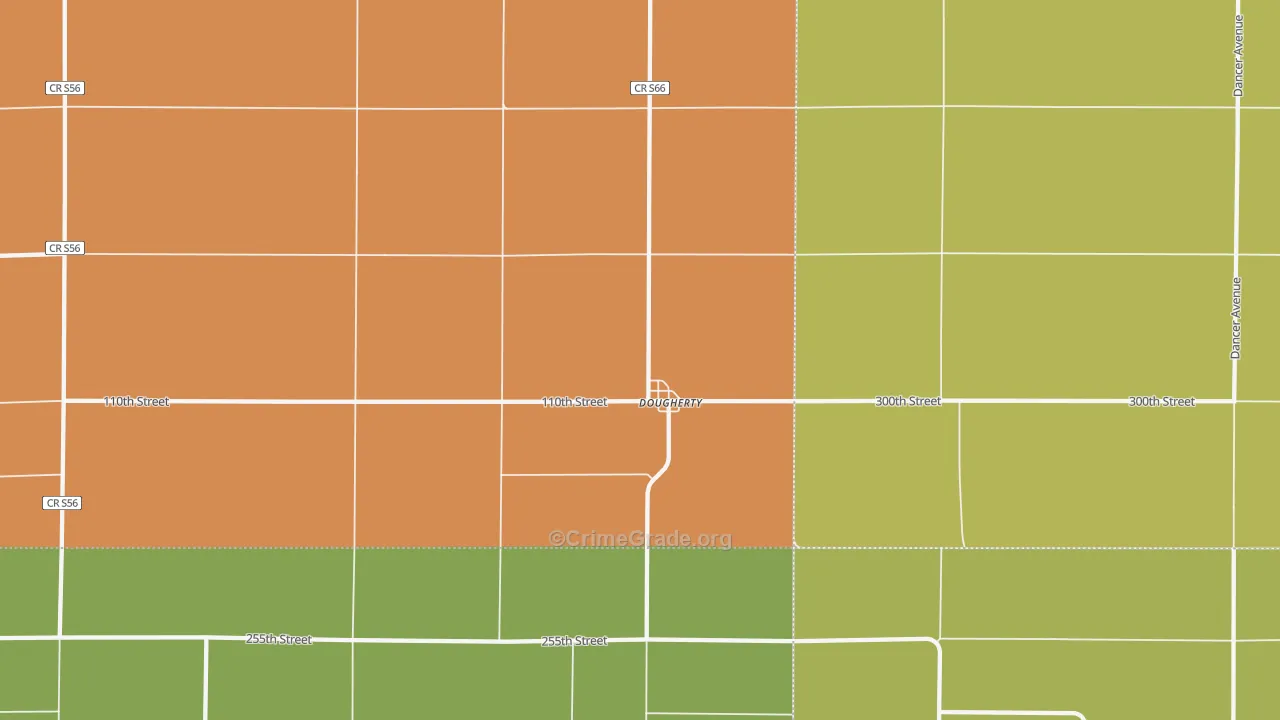 50433, IA Map of Theft Rates