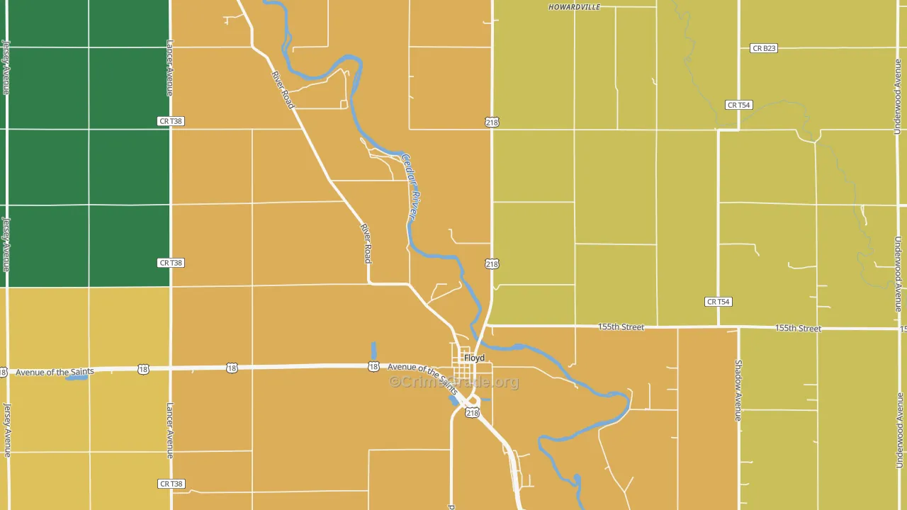 50435, IA Map of Theft Rates