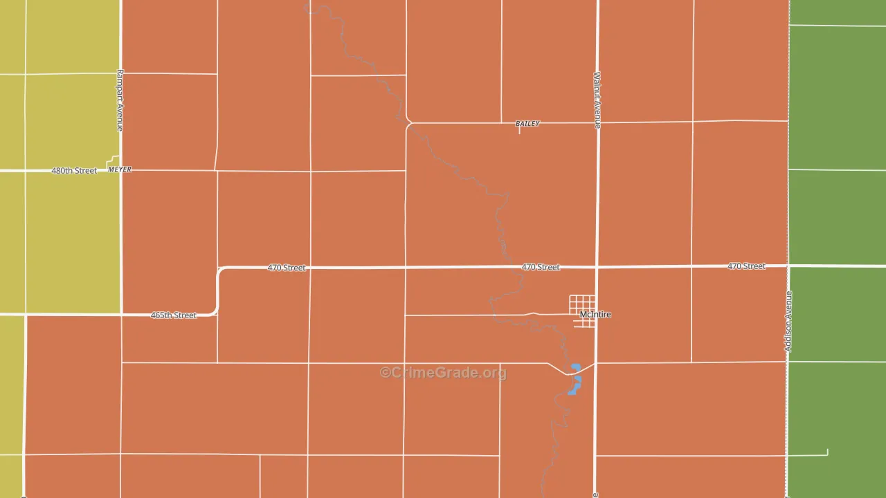 50455, IA Map of Theft Rates