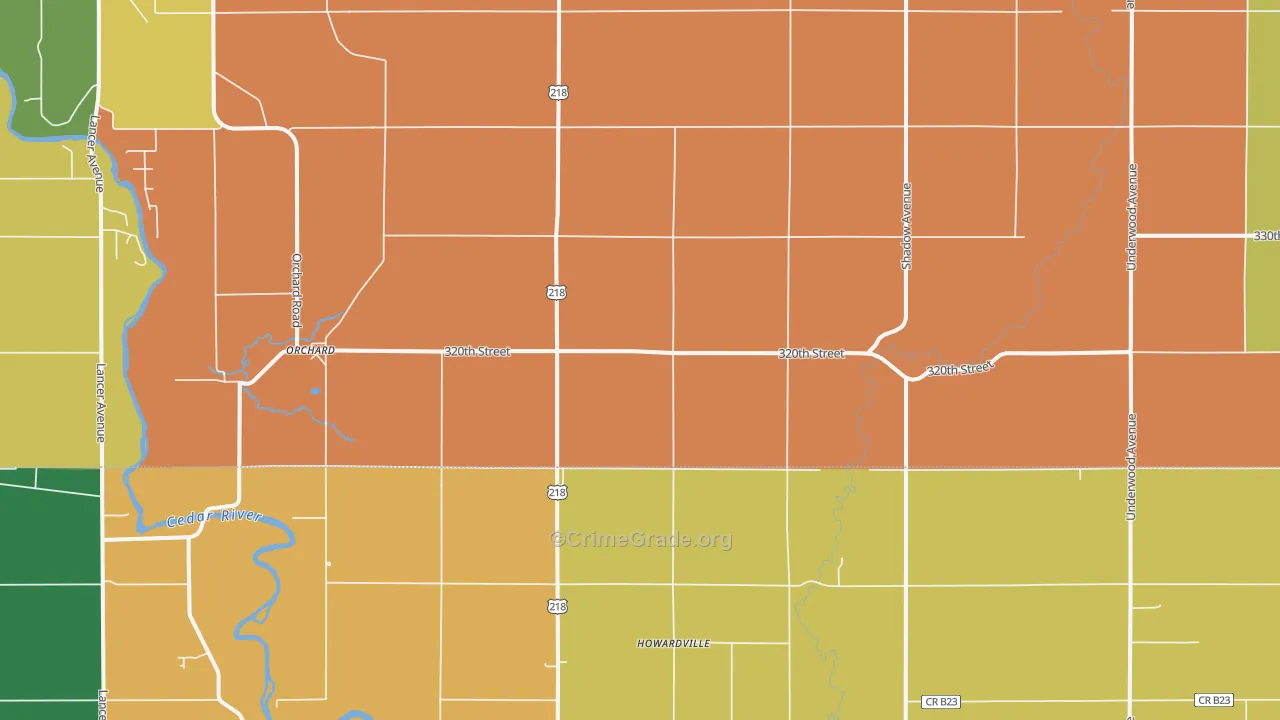50460, IA Map of Theft Rates
