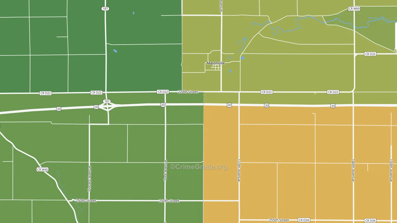 50654, IA Map of Theft Rates
