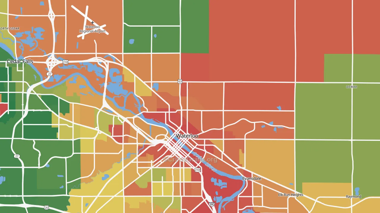 50703, IA Map of Theft Rates