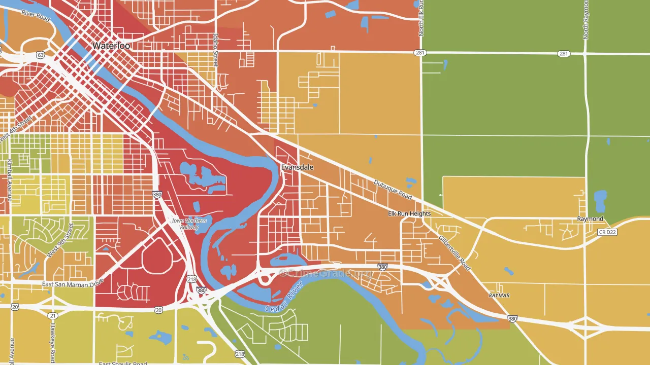 50707, IA Map of Theft Rates