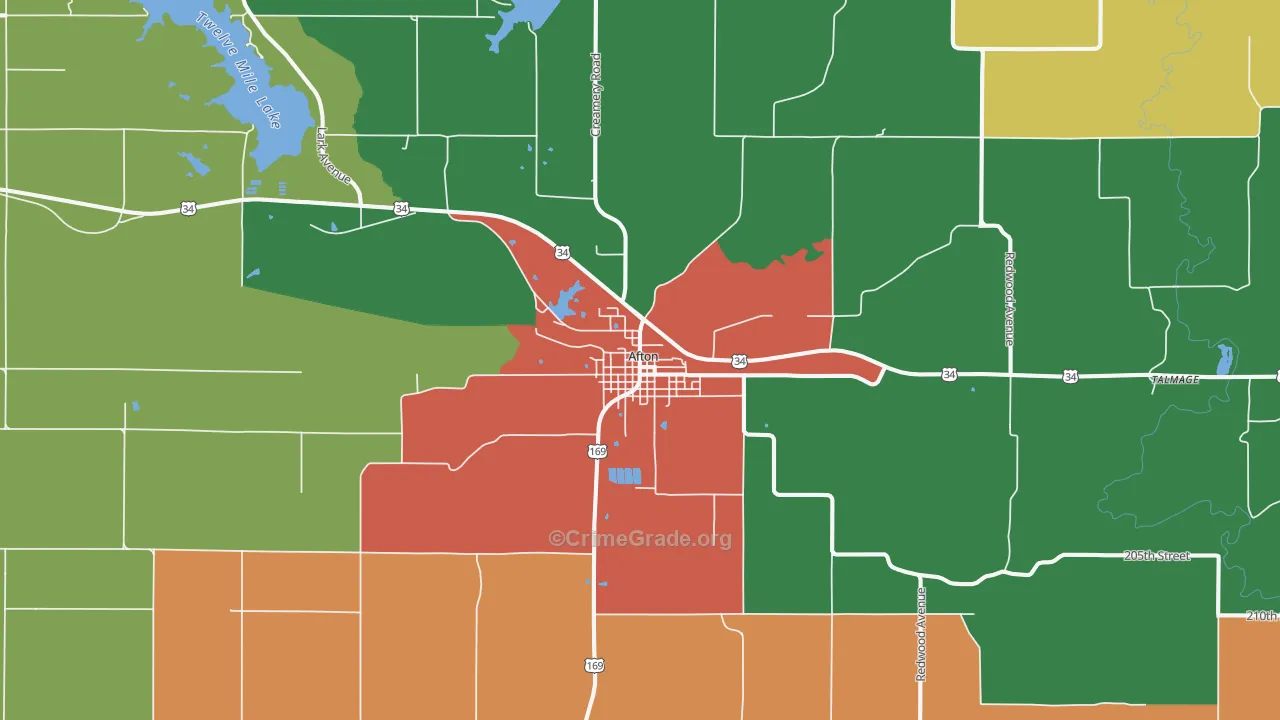 50830, IA Map of Theft Rates