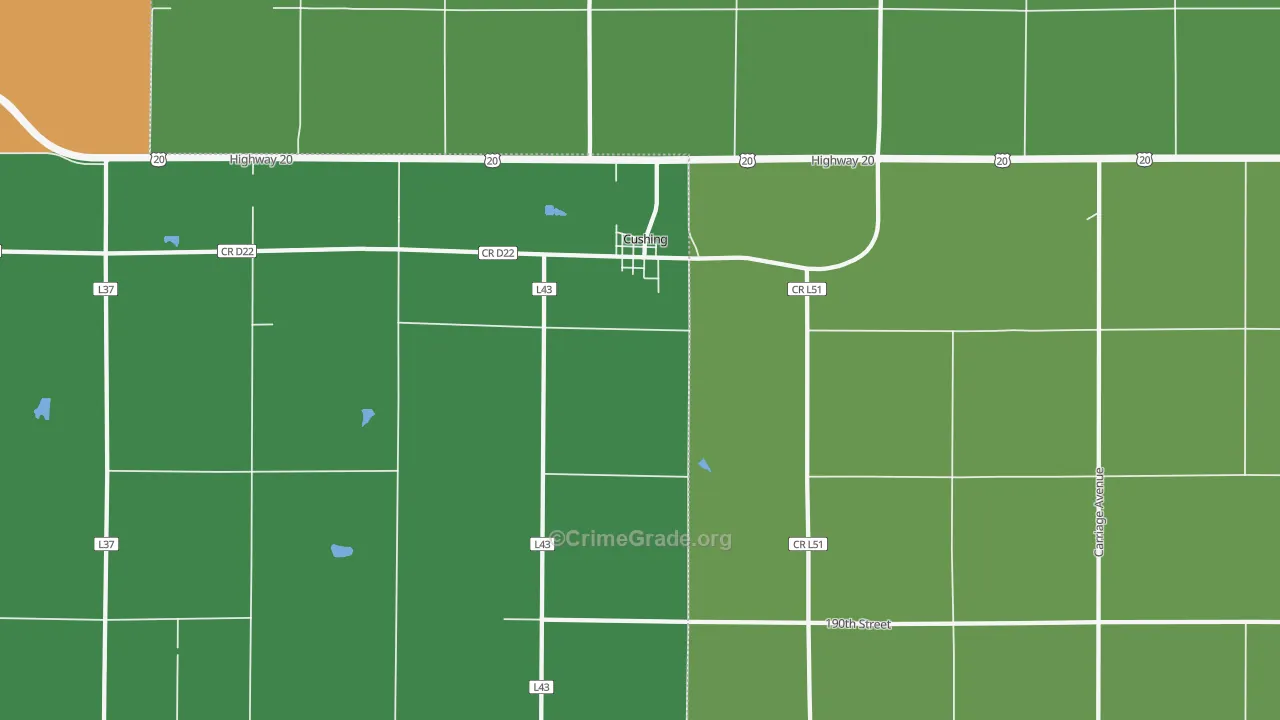 51018, IA Map of Theft Rates