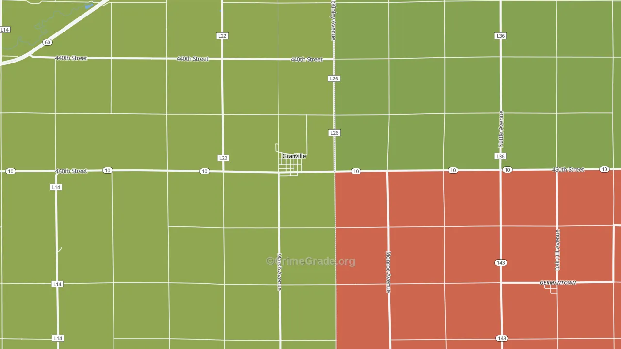 51022, IA Map of Theft Rates