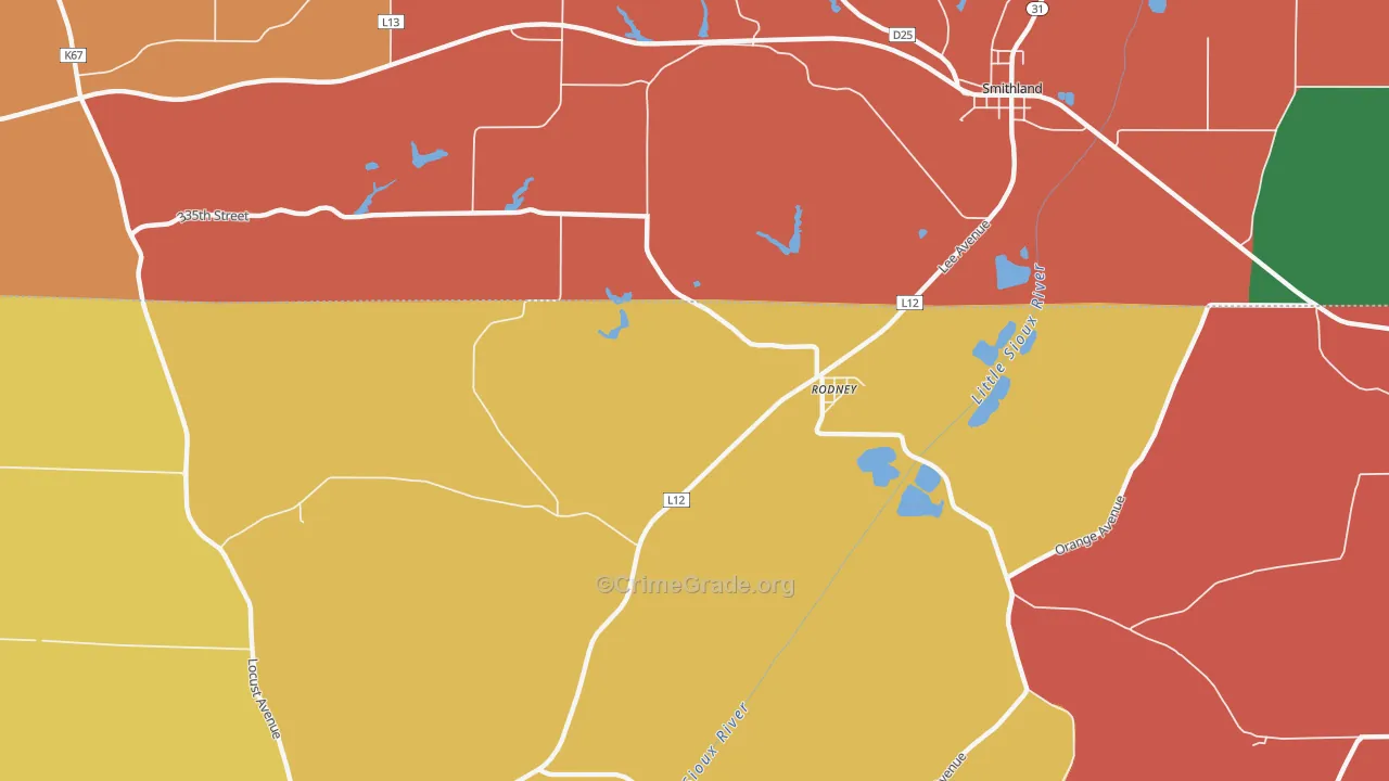 51051, IA Map of Theft Rates