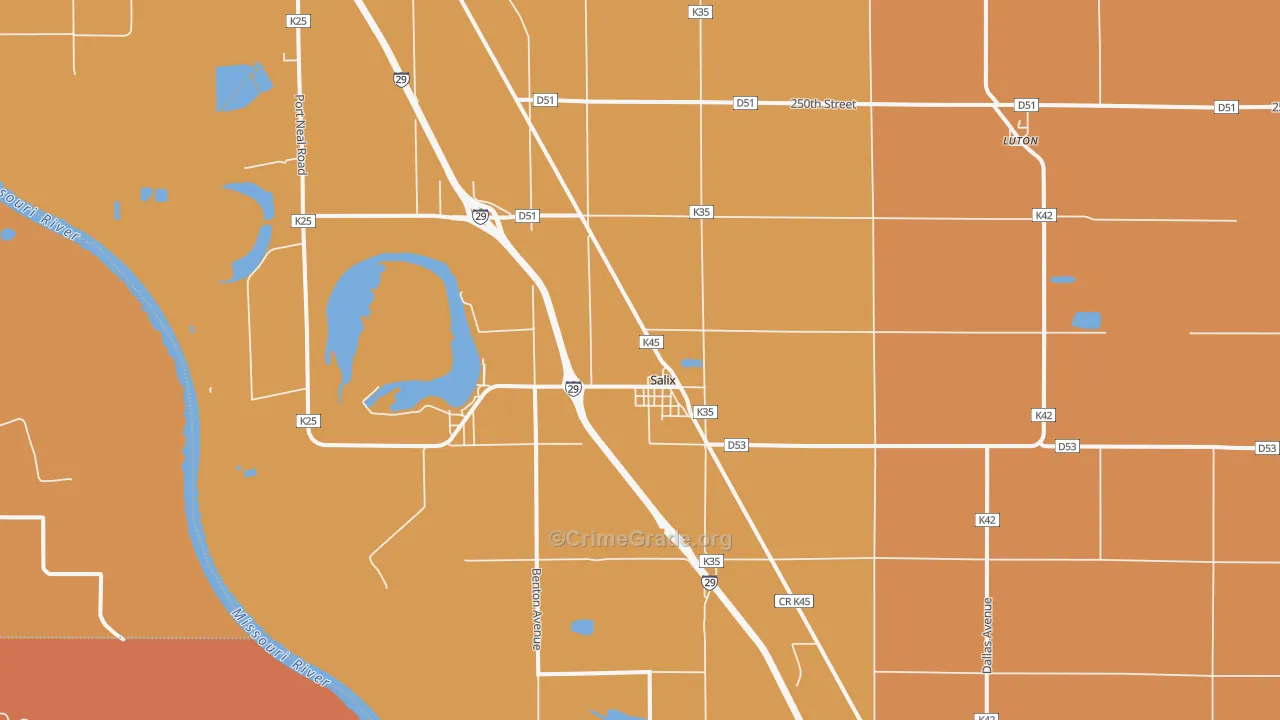 51052, IA Map of Theft Rates