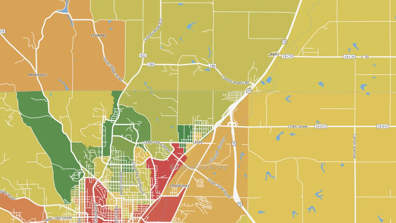 51108, IA Map of Theft Rates