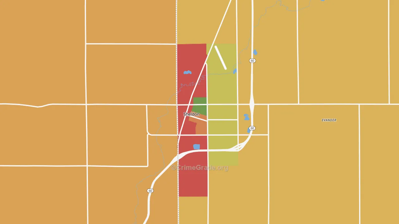 51201, IA Map of Theft Rates