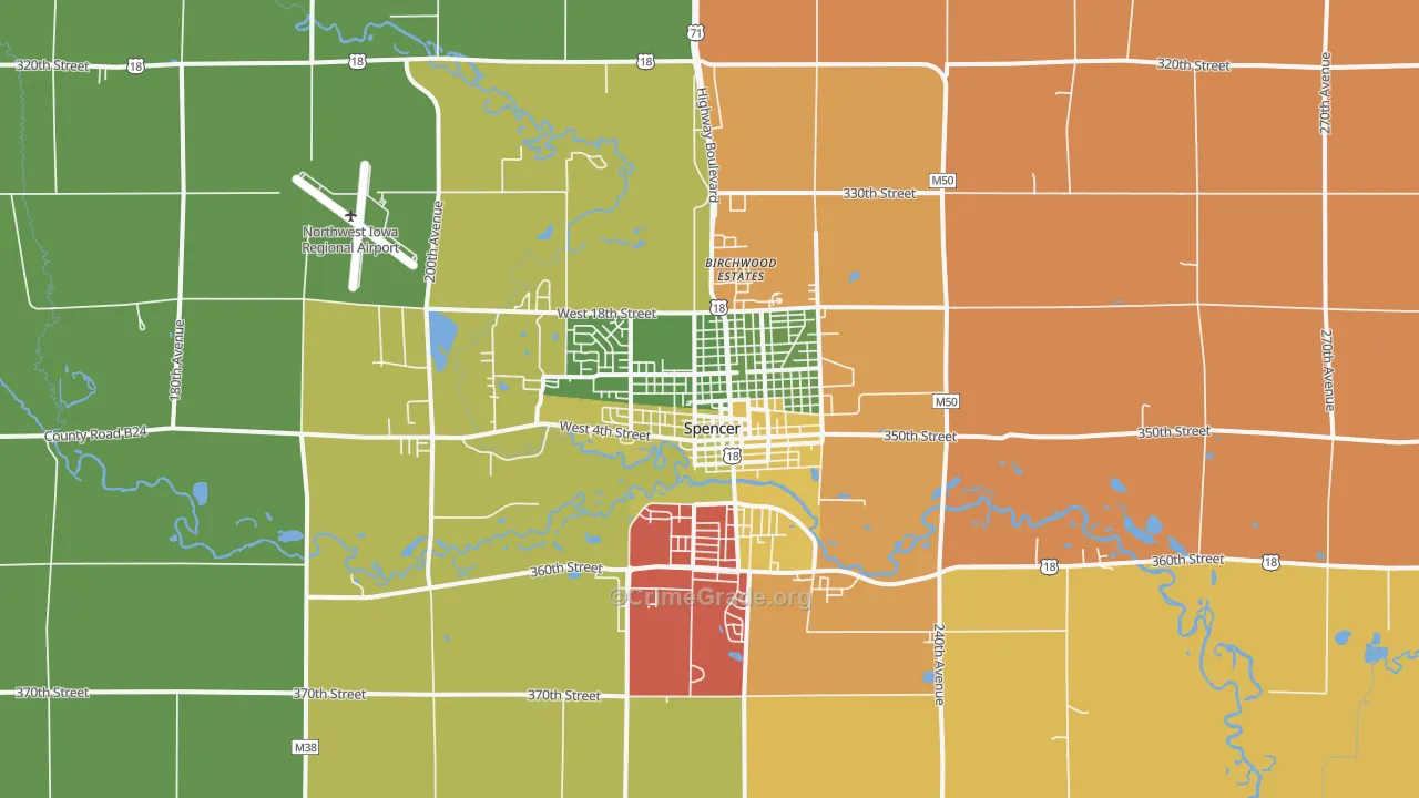 51301, IA Map of Theft Rates