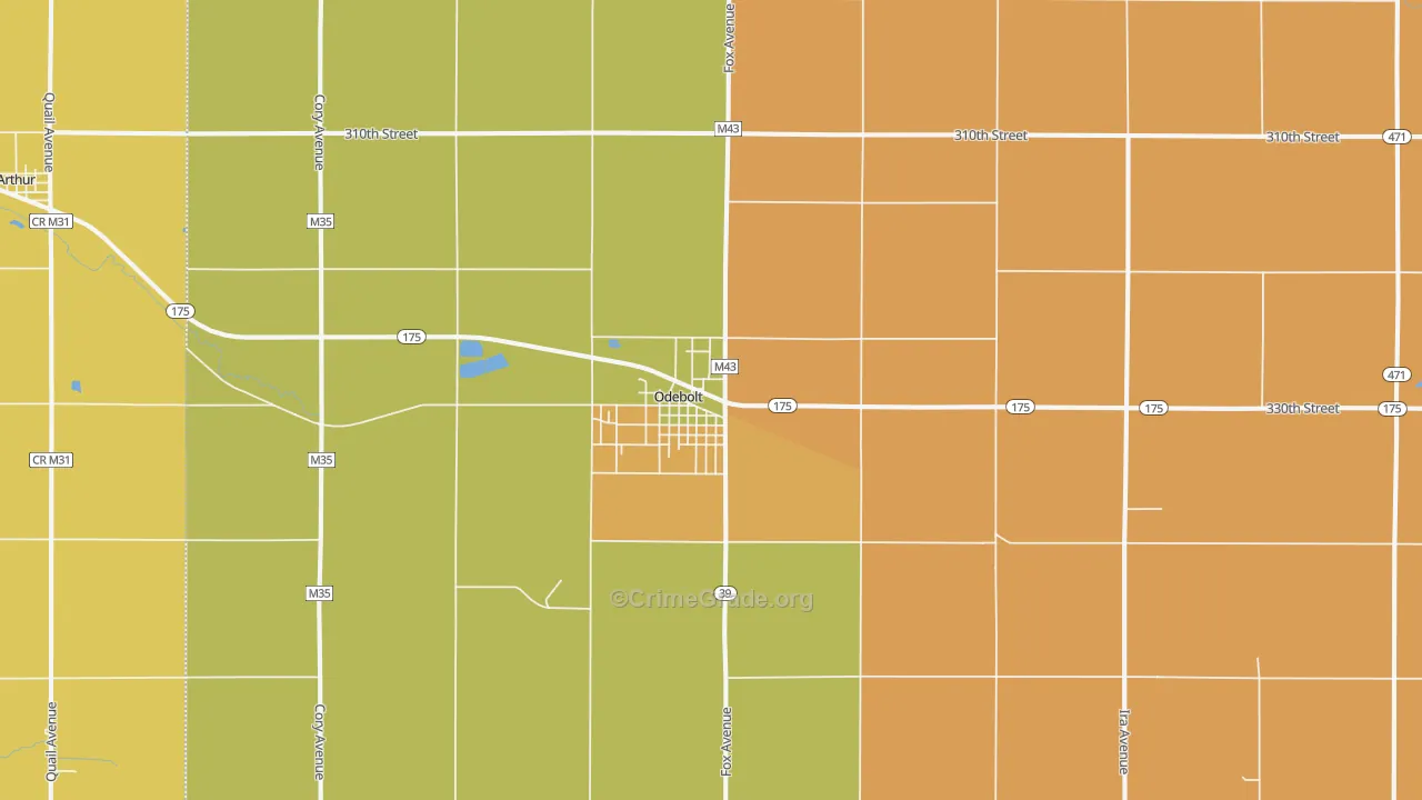 51458, IA Map of Theft Rates