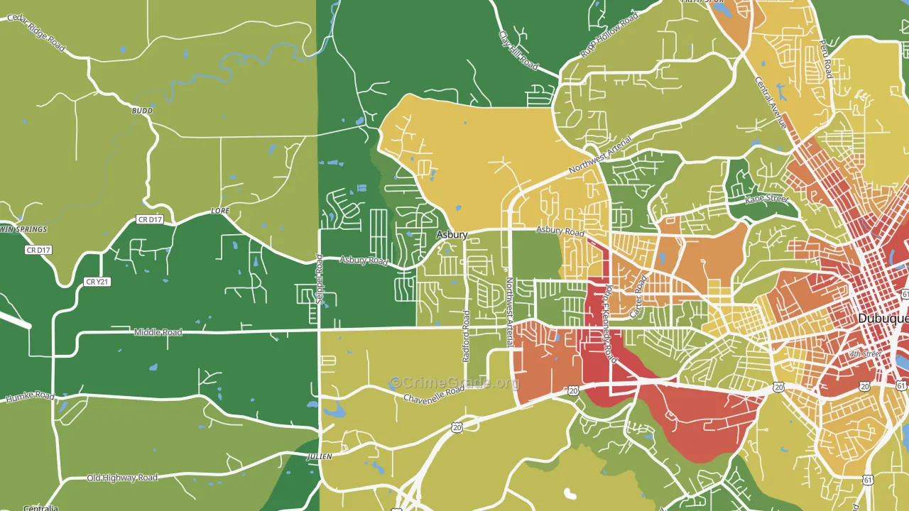 52002, IA Map of Theft Rates