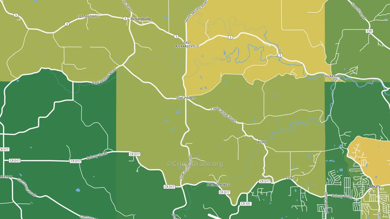 52039, IA Map of Theft Rates