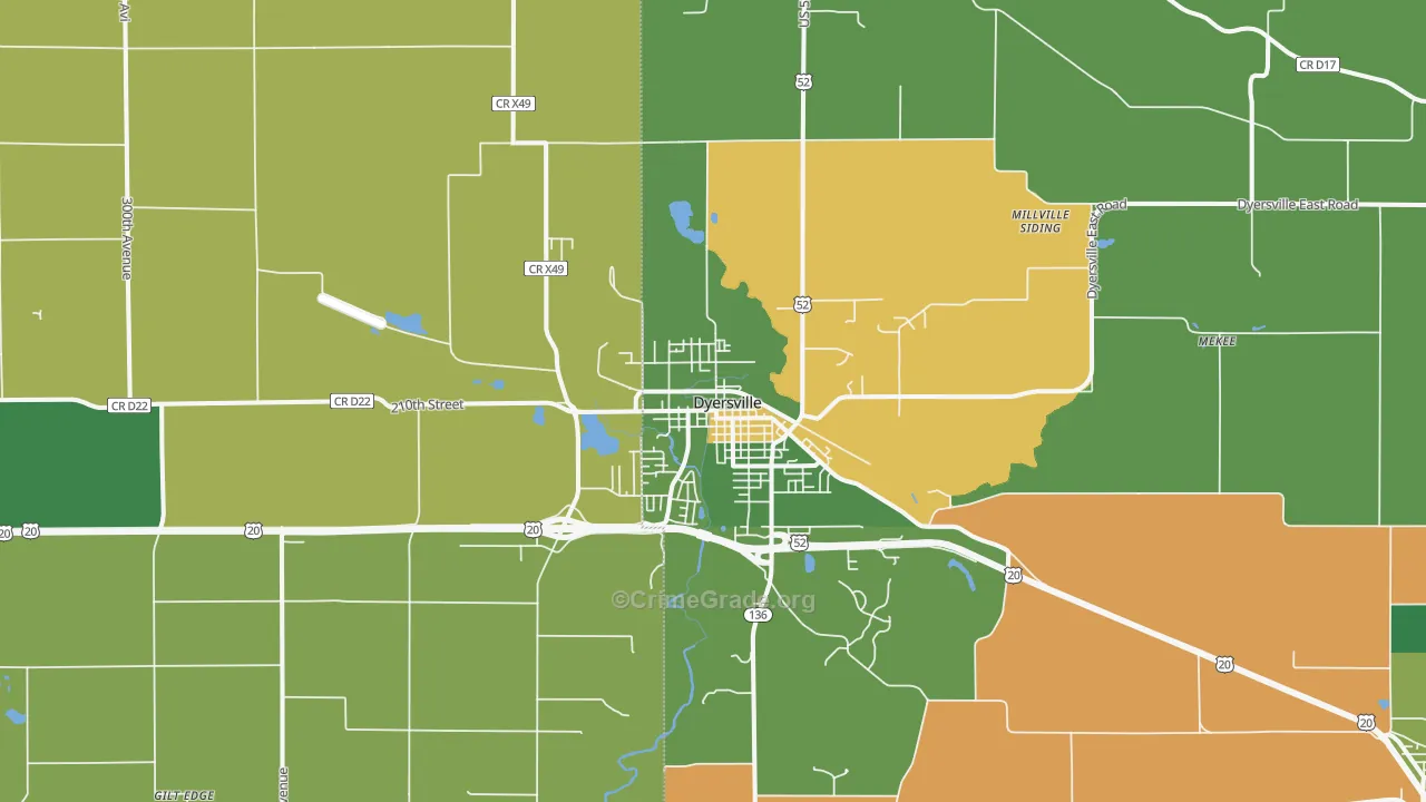 52040, IA Map of Theft Rates