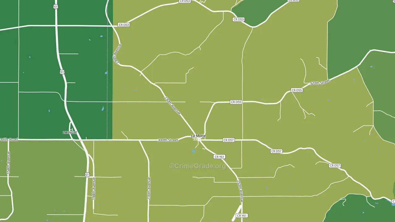 52054, IA Map of Theft Rates